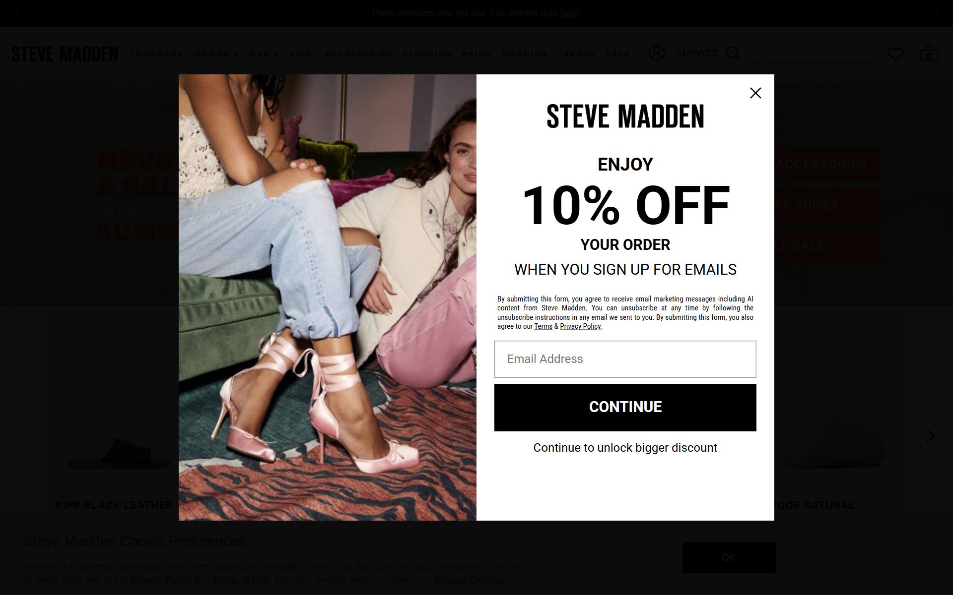 Screenshot of stevemadden.com
