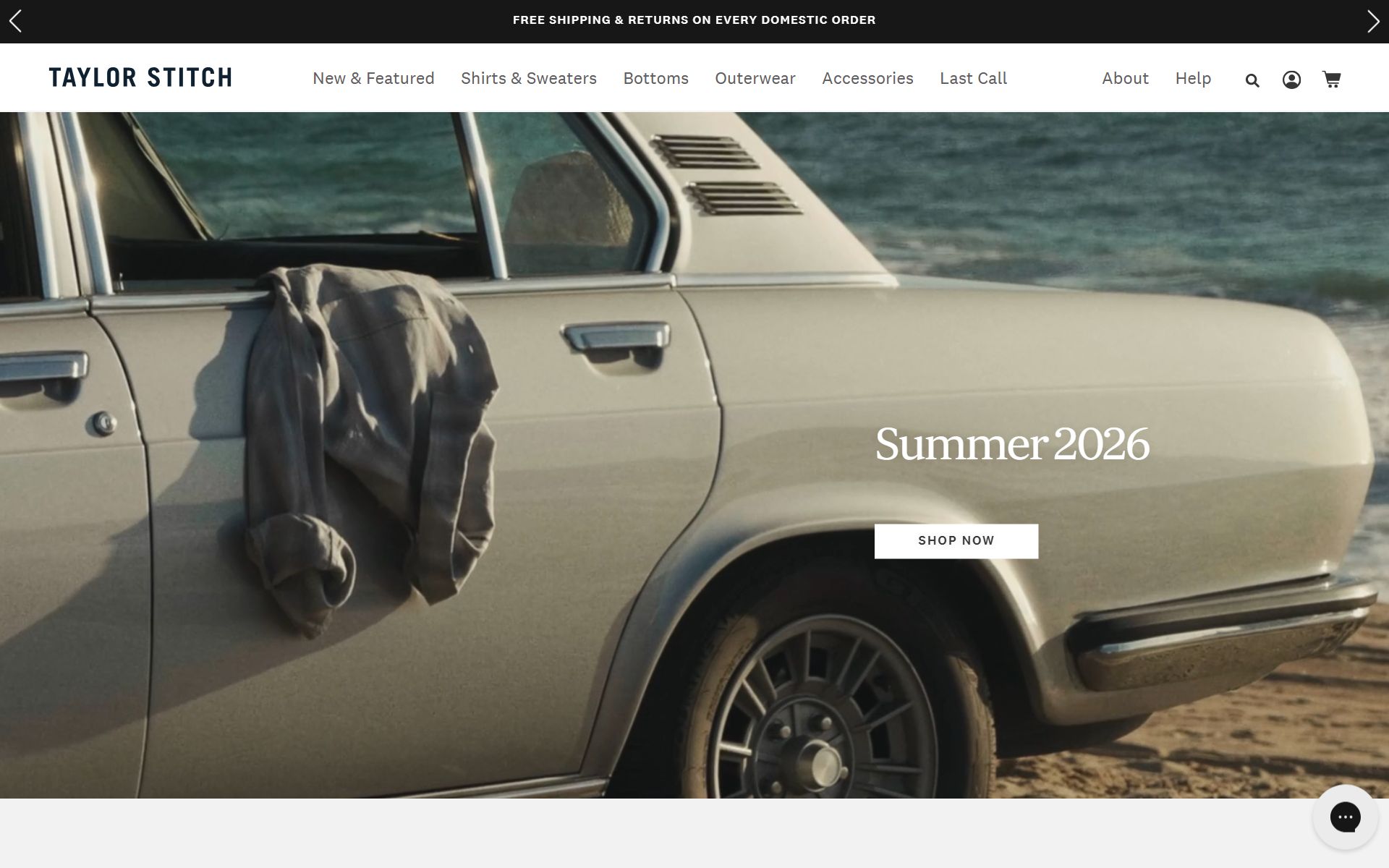Screenshot of taylorstitch.com