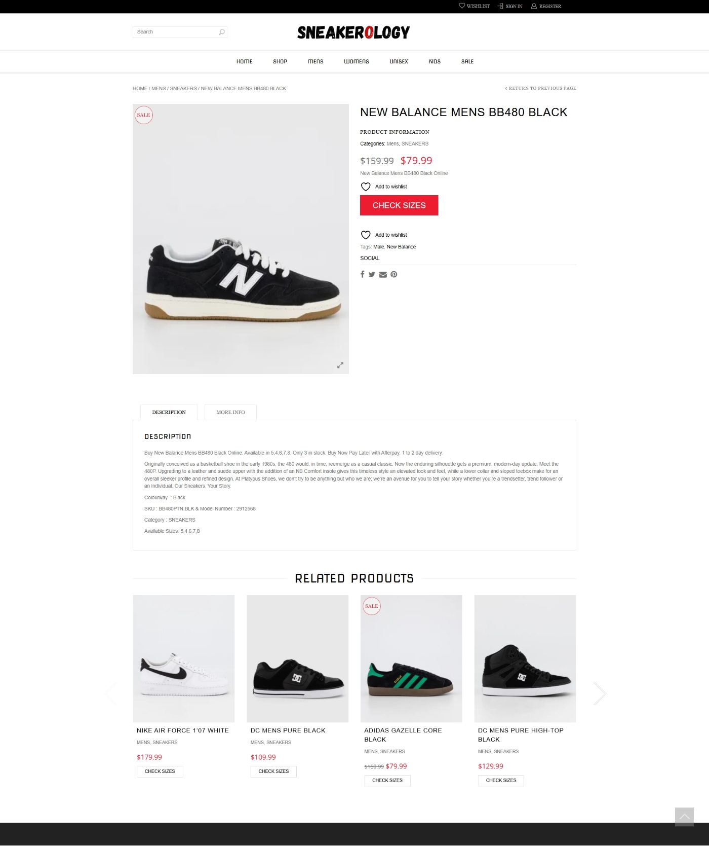 Sneakerology Before Product page