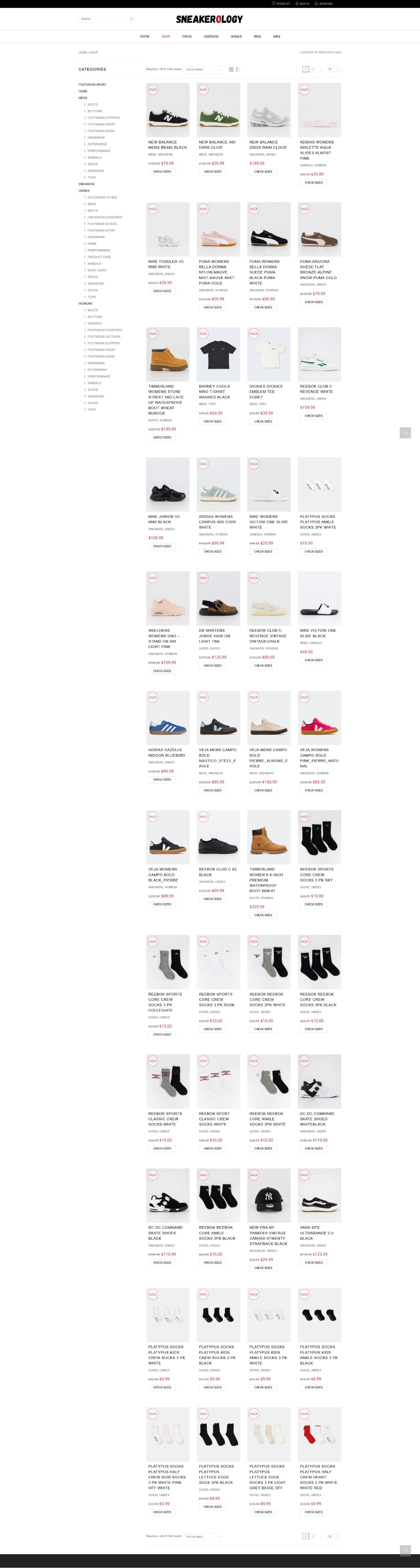 Sneakerology Before Collection page