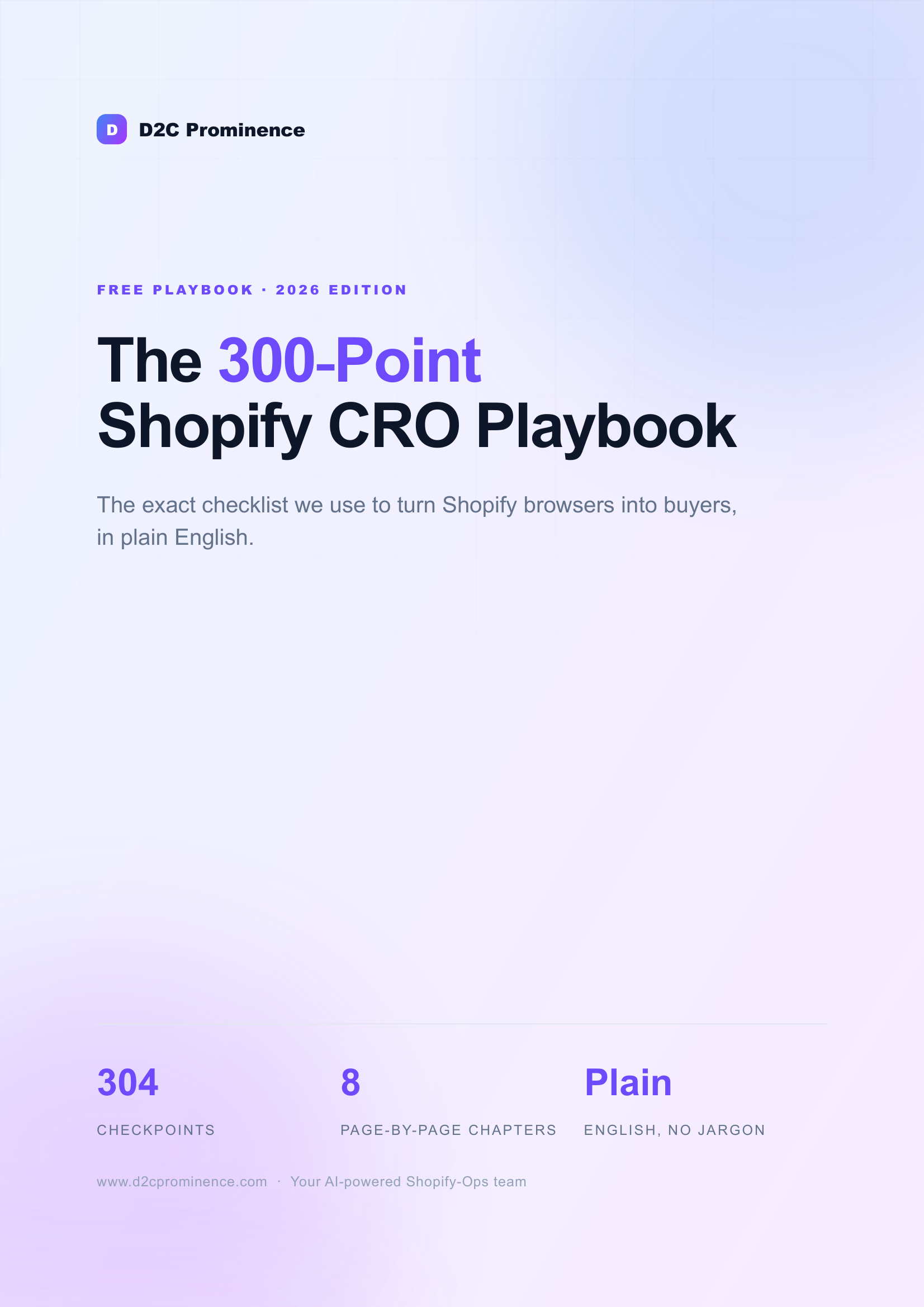The 300-Point Shopify CRO Playbook — ebook cover