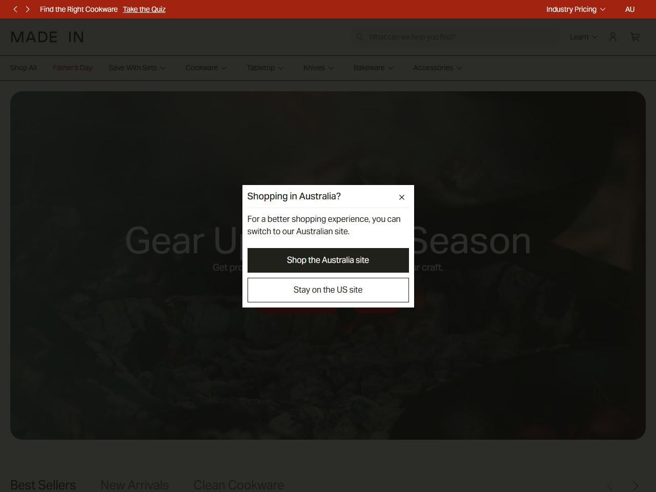 Screenshot of the Made In Shopify store