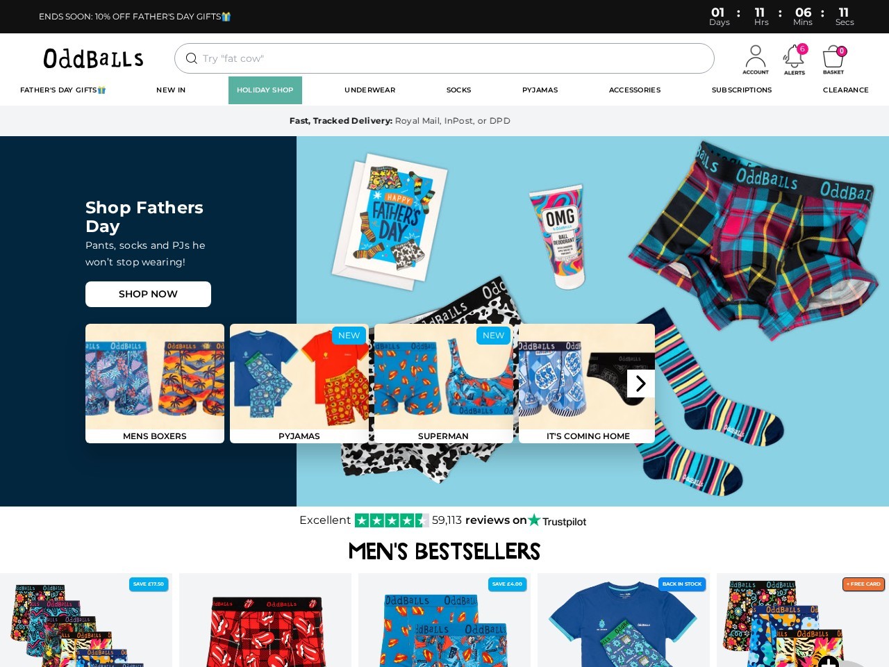 Screenshot of the OddBalls Shopify store