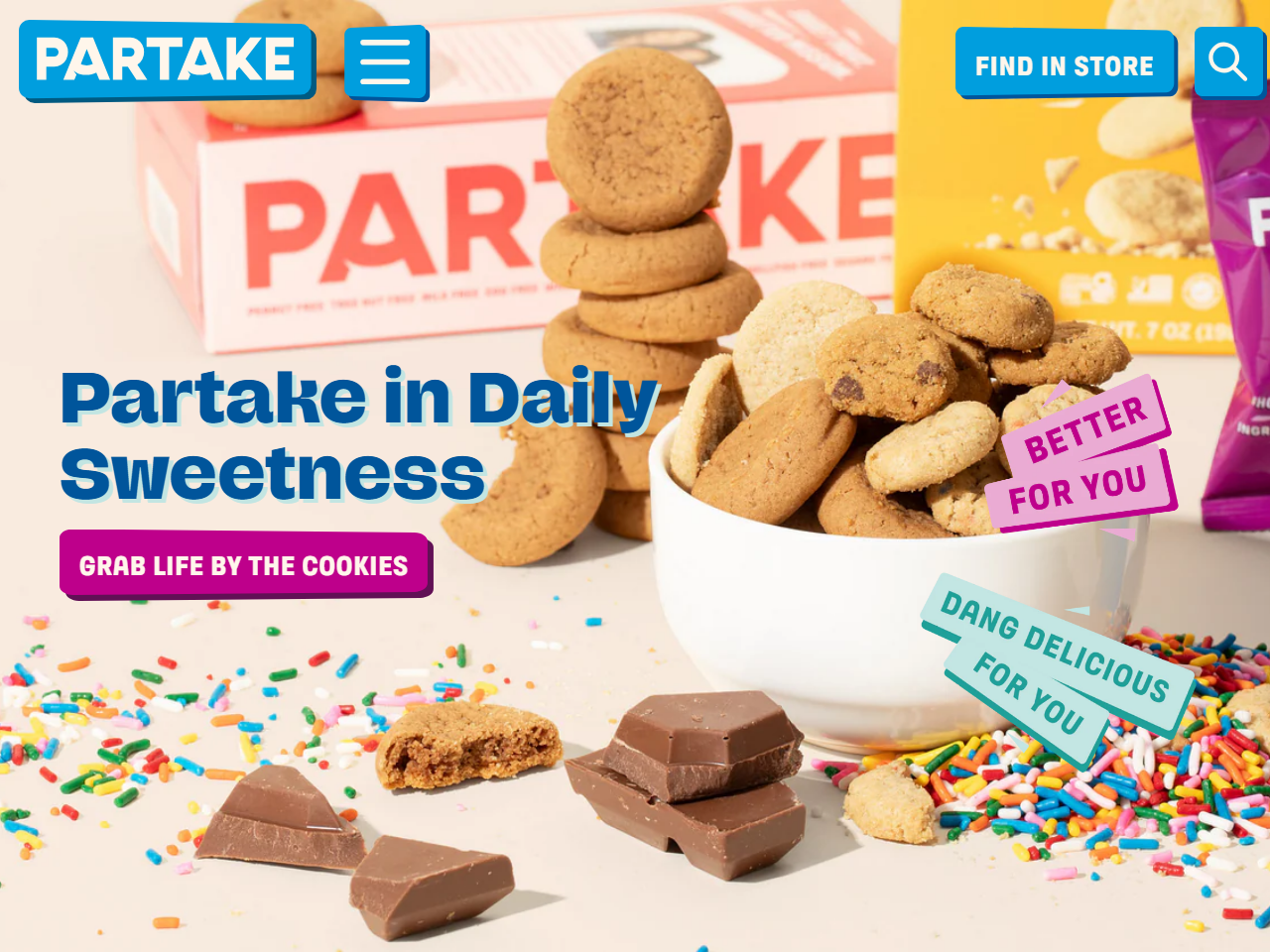 Screenshot of the Partake Foods Shopify store